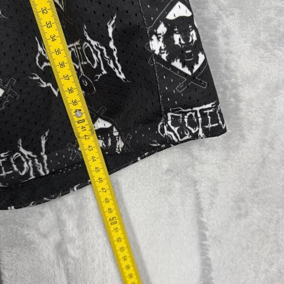 Section 8 Official Mesh Shorts Black White All Over Graphic Logo Print Size S - Picture 7 of 10